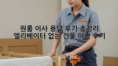 원룸 이사? 용달 후기 총정리! 엘리베이터 없는 건물 이사 후기